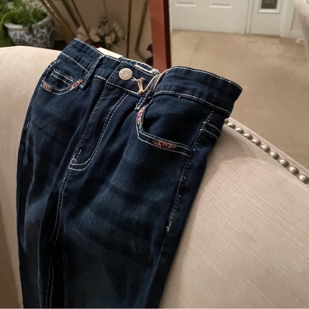 Dark Blue Women’s Jeans with Contrast Stitching